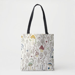 Bolsa Tote Um padrão perfeito. Conjunto de plantas selvagens