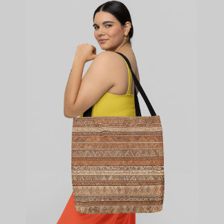 Bolsa Tote Um padrão repetitivo de formas e linhas geométrica