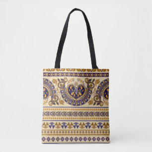 Bolsa Tote Um padrão sem costura egípcio distribuído. Flor