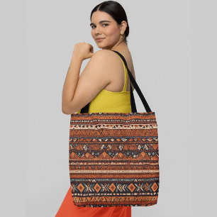Bolsa Tote Um padrão uniforme com várias formas geométricas