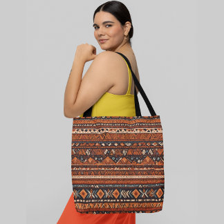 Bolsa Tote Um padrão uniforme com várias formas geométricas