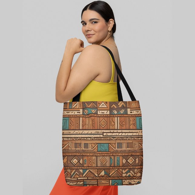Bolsa Tote Um padrão uniforme em formas geométricas quentes (Criador carregado)