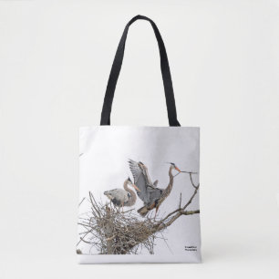 Bolsa Tote Um par de Herões Azuis Excelentes