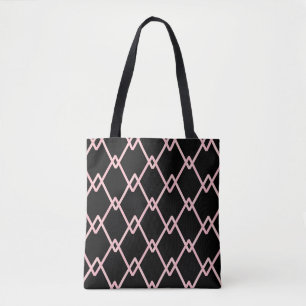Bolsa Tote Um plano de fundo colorido de risca zigzag. Ilumin