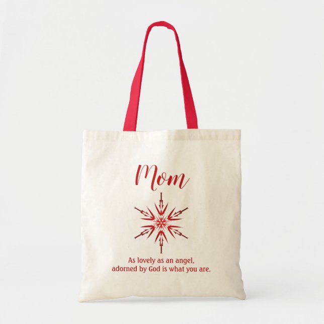 Bolsa Tote Um presente de Natal para a mamãe Floco de Neve (Frente)