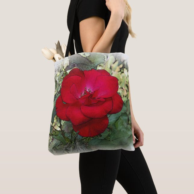 Bolsa Tote Um rosa solitário (Close Up)