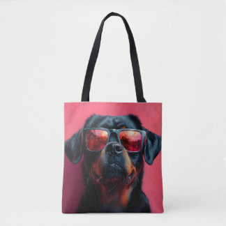 Bolsa Tote Um rottweiler legal com óculos de sol