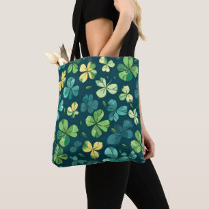 Bolsa Tote um saco de trevo de quatro folhas com sorte