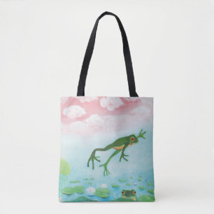 Bolsa Tote Um Sapo Engraçado Engraçado Passa Para O Pond