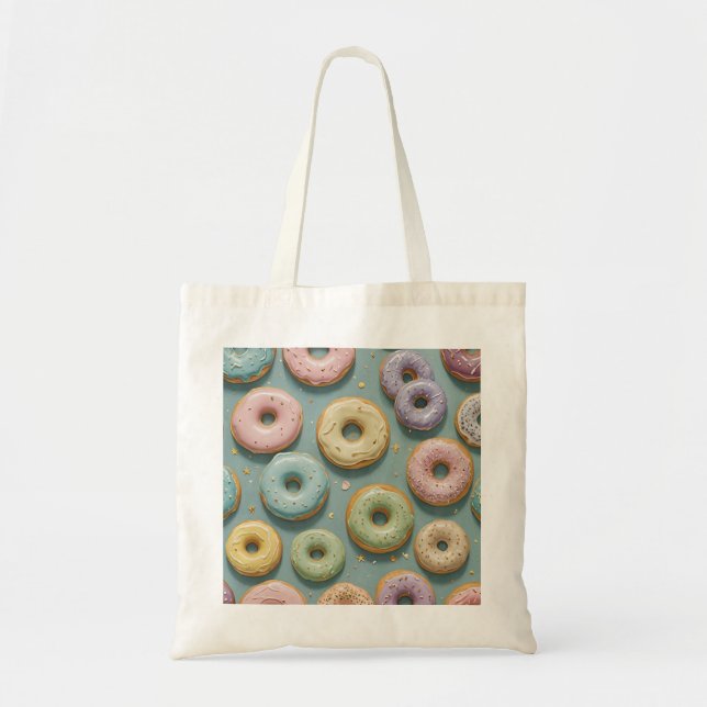 Bolsa Tote Um Sonho Caprichoso de Donuts Pastel (Frente)