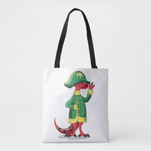 Bolsa Tote Um Tiranossauro De Cartoon Vestido Como Napoleão.