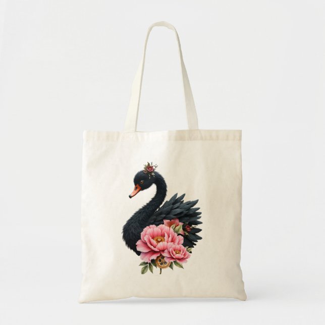 Bolsa Tote Um toque de rosa e brilho de cisne. (Frente)