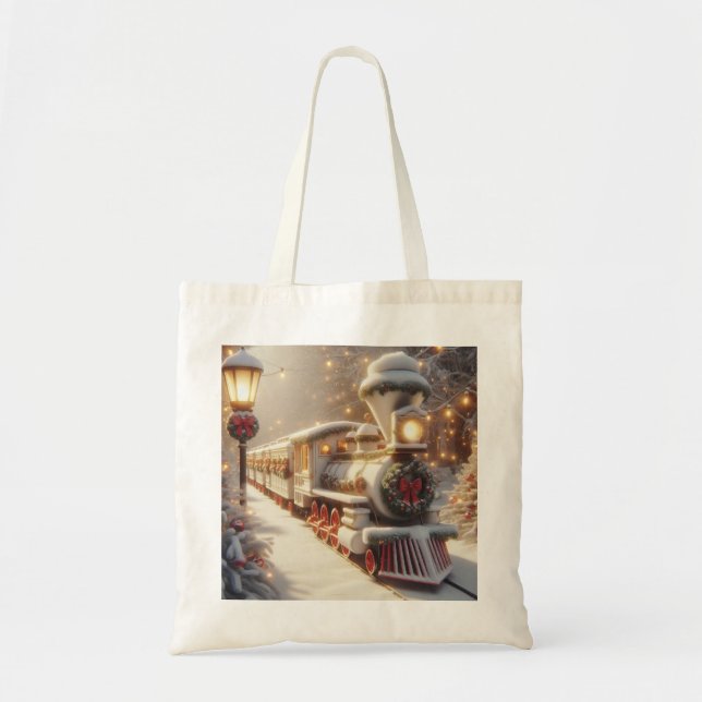 Bolsa Tote Um trem de natal Mágico da Maravilha de inverno (Frente)
