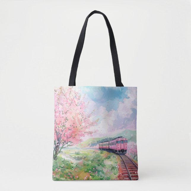 Bolsa Tote Um Trem na Primavera (Frente)