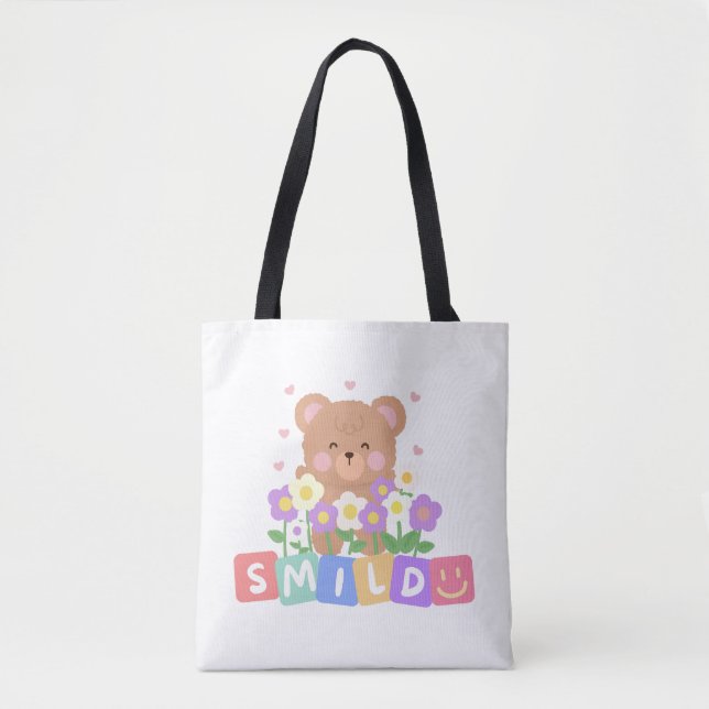 Bolsa Tote um urso fofo (Frente)