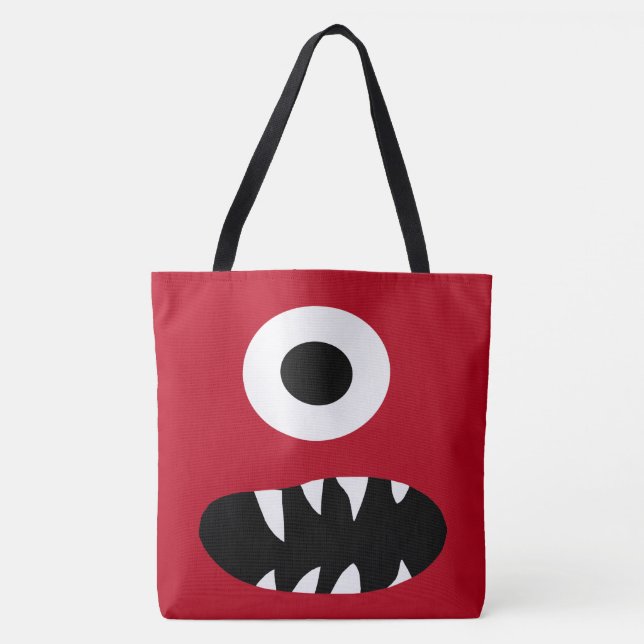 Bolsa Tote Um vermelho Eyed bonito do teste padrão dos (Frente)