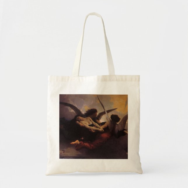 Bolsa Tote Uma alma trazida para o céu por Bouguereau (Frente)