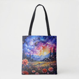 Bolsa Tote Uma bela ilustração do céu noturno