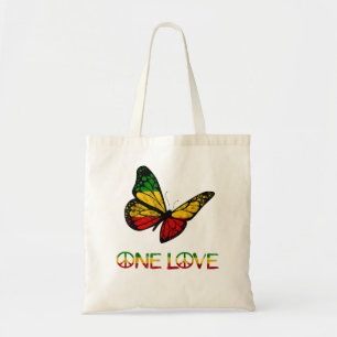 Bolsa Tote Uma Borboleta Rasta Reggae Peace Rastafari
