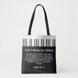 Bolsa Tote Uma Chamada Para Culto - Imagem De Chave De Piano