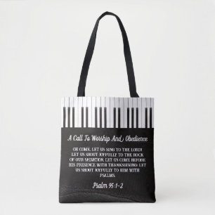Bolsa Tote Uma Chamada Para Culto - Imagem De Chave De Piano 