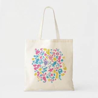 Bolsa Tote Uma cor pastel colorida divertida tem formas