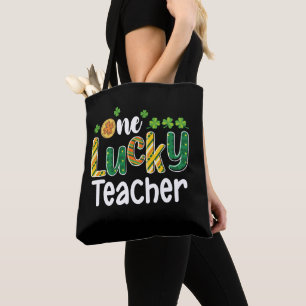 Bolsa Tote Uma Escola de Um Professor Sortudo no Dia de São P