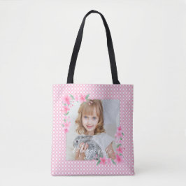 Bolsa Tote Uma Fotografia Personalizada e Bonita, rosa
