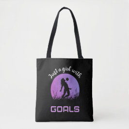 Bolsa Tote Uma garota com objetivos futebol bonito