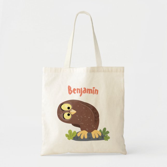 Bolsa Tote Uma ilustração curiosa e engraçada de desenho anim (Frente)
