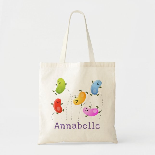 Bolsa Tote Uma ilustração de cartoon de boas-vindas felizes (Frente)