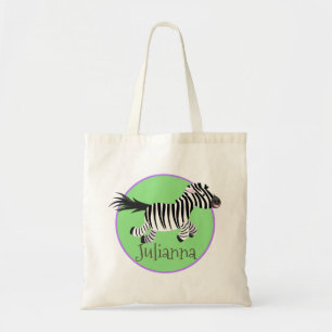 Bolsa Tote Uma ilustração de desenho animado com zebra kawaii