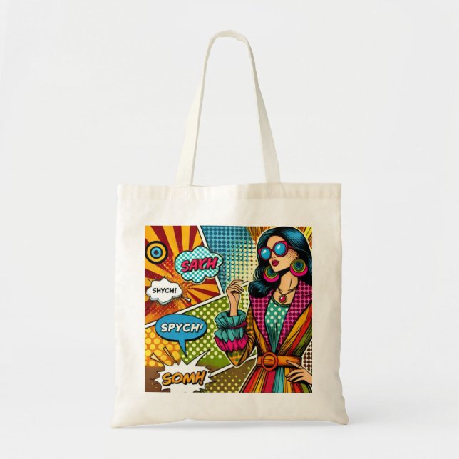 Bolsa Tote Uma ilustração de tendência no estilo de pop (Frente)