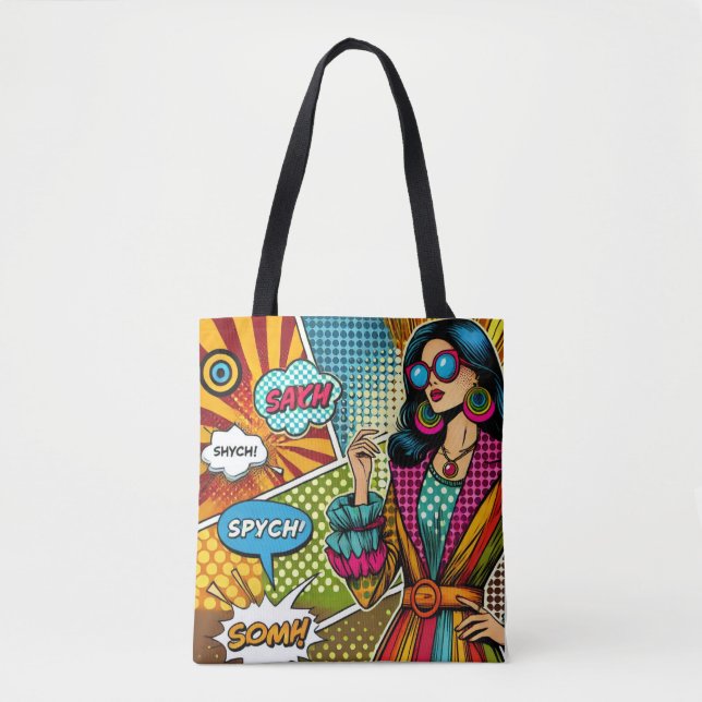 Bolsa Tote Uma ilustração de tendência no estilo de pop (Frente)