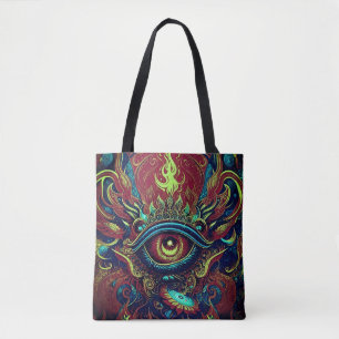 Bolsa Tote Uma Jornada Espiritual em Pastéis: Olho Flamejante