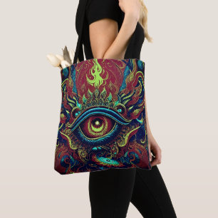 Bolsa Tote Uma Jornada Espiritual em Pastéis: Olho Flamejante