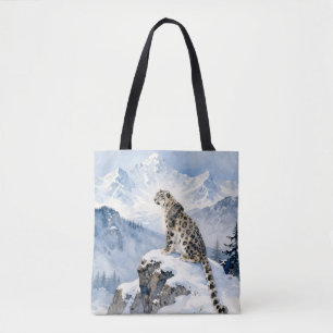 Bolsa Tote Uma Leopardo-das-Neves no Pico Nevado