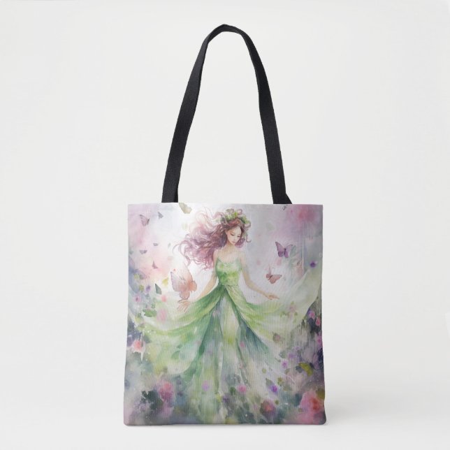 Bolsa Tote Uma Linda Fada da Primavera (Frente)