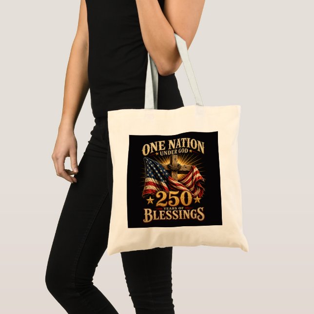 Bolsa Tote Uma Nação Sob Deus 250 Anos (Frente (produto))