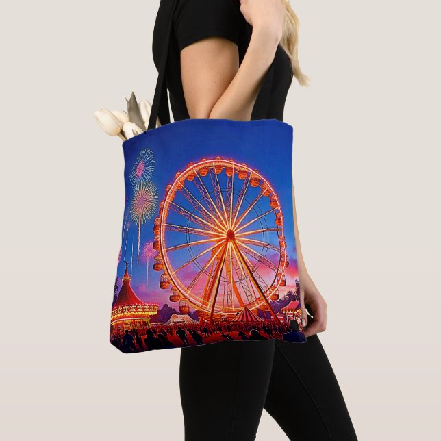 Bolsa Tote Uma Noite de Luzes Festivas Design (Close Up)