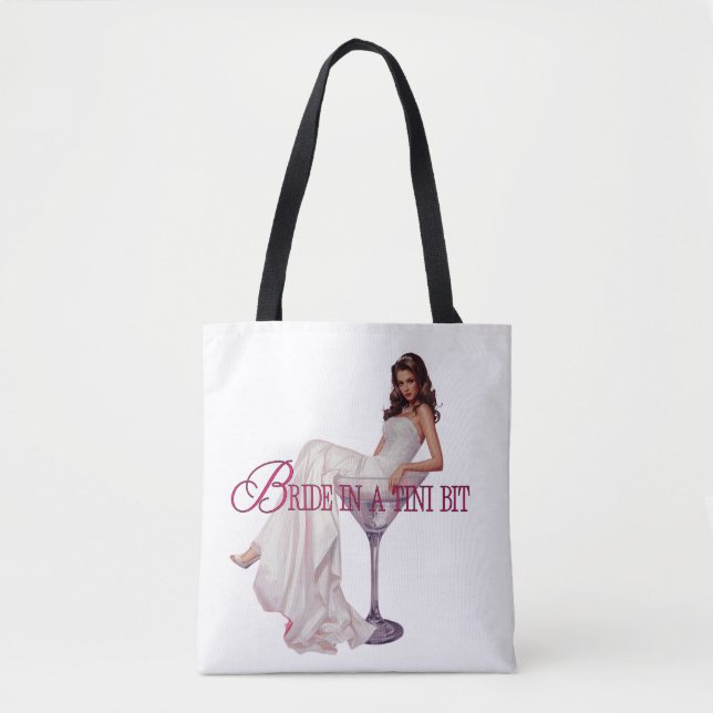 Bolsa Tote Uma Noiva num Tini Bit – Noiva de Copo de Martini (Frente)