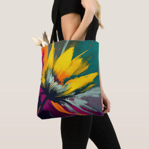 Bolsa Tote Uma Odisseia Floral – Flores Expressivas em Movime