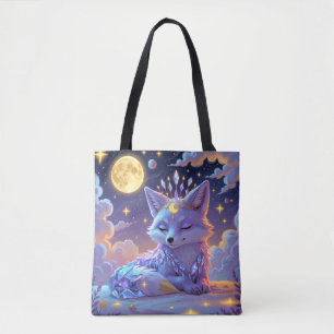 Bolsa Tote Uma pequena Raposa Sussurro Estelar Enluarada dorm