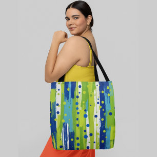 Bolsa Tote Uma pintura de abstrato com faixas verticais