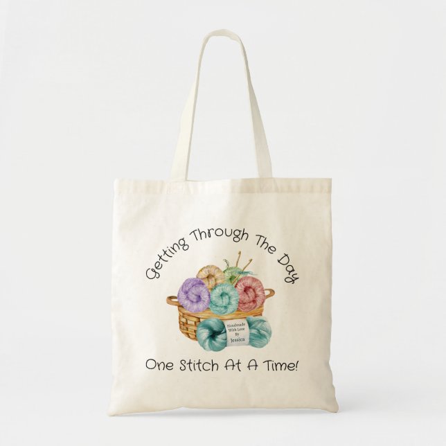 Bolsa Tote Uma Pontada de Cada Vez Personalizado (Frente)