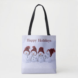 Bolsa Tote Uma quarteto de bonecos de neve