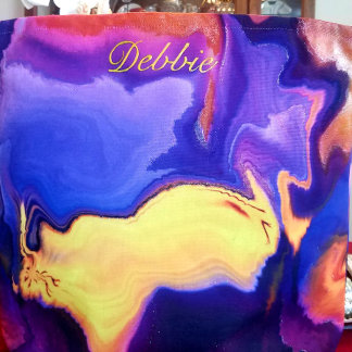 Bolsa Tote Uma rajada de roxo e amarelo