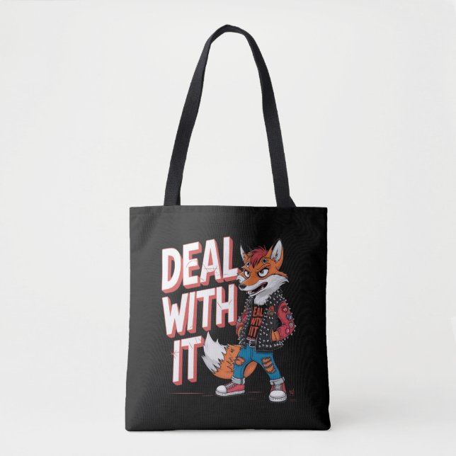 Bolsa Tote Uma raposa de desenho animado no estilo Harajuku p (Frente)
