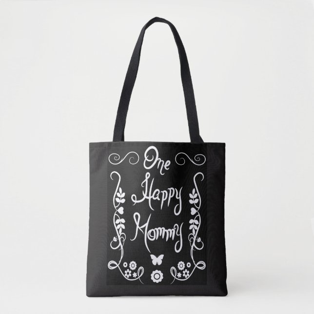 Bolsa Tote Uma sacola bonito do Flourish das mamães felizes (Frente)