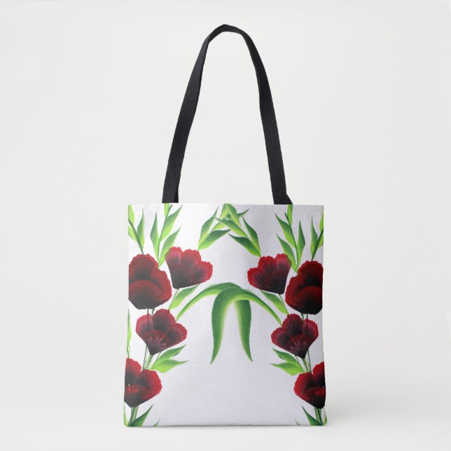 Bolsa Tote Uma sacola floral acrílica do curso (Frente)